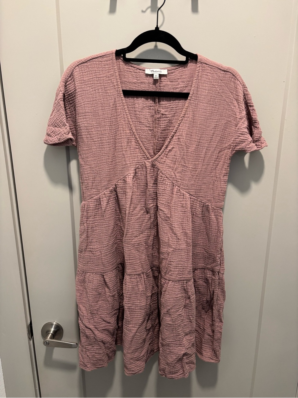 Madewell Dusty Rose Tiered Mini Dress